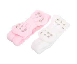 2pcs Bow Face Washing Headbands Fabric Makeup Bands