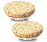 2Pcs Bowl Covers Reusable, Stretch Cloth Fabric Elastic, Reusable Bowl Covers for Bread Proofing Baking, Elastic Food Storage Bowls Cover for Proofing Fruits Leftovers Food