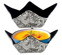 2Pcs Bowl Cozy, Microwave Safe Vintage Floral Soup Bowl Cozy to Keep Your Hands Cool and Food Warm Multi-Use Holder for Soup, Rice and Pasta Cozies