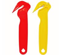 2Pcs Box Cutter Safety Knife - Lightweight Concealed Blade Packaging Cutter for Tape, Film, Bubble Wrap & Cardboard in Warehouse, Office & E-Commerce Fulfilment(Red and Yellow