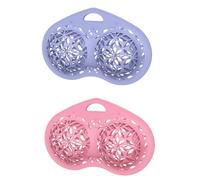 2pcs Bra Laundry Bag, Bra Washing Bag Silicone Mesh Underwear Laundry Bags Fits A-C Cup Bras, Anti Deformation Lingerie Bag for Washer/Dryer Machines (Pink+Purple)