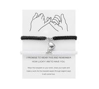 2Pcs Braided Heart Couple Bracelets for Him and Her, Mutual Attraction Matching Rope Bracelet for Bf Gf, Distance Relationship Jewelry Lover Gift for Valentine’s Day