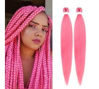 2Pcs Braiding Hair Crochet DlY Ponytail Extensionfor Effortless Hairstyling and Fashionable Looks,Crafted with Synthetic Fibers for aNatural Feel,Pink,26Inch