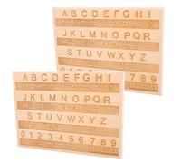 2pcs Braille Alphabet Board, Wooden Braille Fingerboard with Raised Dots & Engraved Letters & Numbers Montessori Educational Tool Escape Room Games Teaching for Visually Impaired