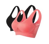2PCS Bras for Women Breathable Cool Liftup Air Bra Plus Size Padded No Underwire Full Coverage Support Comfy Bralettes Push Up Sports Bras Soft Seamless Underwear Everyday Bra