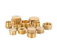 2PCS Brass 1/8" 1/4" 3/8" 1/2" 3/4" 1"- 2" BSP Male Thread Blanking End Cap Stop Plugs End Screw On Fitting Coupler Connector Adapter(Cap Male 3I8)