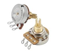 2PCS Brass 3/8" Long Split Shaft 24-Tooth Potentiometers Pots 500K / 250K Option for Guitar Bass(A500K)