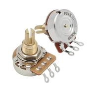 2PCS Brass 3/8" Long Split Shaft 24-Tooth Potentiometers Pots 500K / 250K Option for Guitar Bass(B250K)