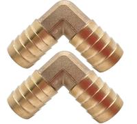2PCS Brass 7/8" x 7/8" Hose Barb Fitting Barbed 90 Degree Elbow Connector L Right Angle Barbed Fitting by CX WONDERLAND
