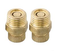 2PCS Brass Air Compressor Drain Valve Screw, Silent Tank Drain for Home Workshop Tools, High Pressure Release Fitting with Threaded Ends, Golden Finish