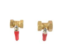 2Pcs Brass Ball Valve 1/4“ 1/8” 3/8“ 1/2” Female (with Red Handle) Switch Fitting Adapter(1/8")