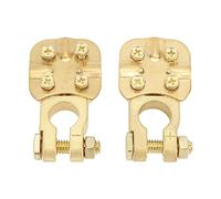 2Pcs Brass Battery Terminal Connector, Car Top Post Clamp Set Positive Negative, 1 to 3 Way 2 4/0 AWG Cable Connector, Brass Material for Cars Trucks Buses