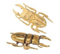 2pcs Brass Beetle Cabinet Knobs, Solid Brass Drawer Pulls, Halloween | Standard Mounting Holes, Vintage Brass Finish, Smooth Polished Surface, 2 X Cabinet Knobs