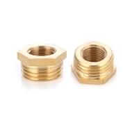 2PCS Brass Bushing Nipple 3/4" Male to 3/8" Female NPT Pipe Fitting, Reducing Pipe Adapter Fitting Pipe Tube Adapter Convert