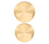2pcs Brass Coasters Gold Tea Mat Holder round Metal Cup Tray | Non-slip Base with Fine Matte Brushing, Vintage Japanese Zen Style, for Tea and Coffee Tables