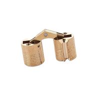 2Pcs Brass Cylindrical Concealed Hinges for Cabinet Doors Hardware Easy Installation Brass Barrels Cylindrical Cabinet Concealed Furniture Door Hardware for Small Closet Cupboard