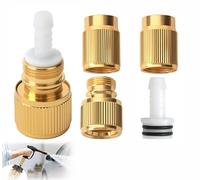 2Pcs Brass Expandable Hose Repair Kit, Garden Water Hose Connector Fittings, 3/4 Inch Tap Adapter Quick Connect Coupling for Stretch Hose, High Pressure Spray Gun, Car Wash Irrigation Cleaning Tool