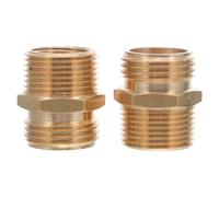 2pcs Brass Garden Hose Adapter X 3/4 Npt 3/4 GHT Male | Swivel Functionality, Hex Grip for Maintenance Technicians, Polished Finish, Outdoor Cleaning and Pressure Washer Setup