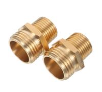 2pcs Brass Garden Hose Connector 3/4 GHT Male X 1/2 Npt Dual Thread | Golden Brass, Corrosion Resistant Threading, Stable Hookup for Homeowners, DIY Tasks, Patio Irrigation