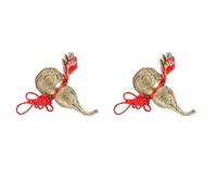 2PCS Brass Good Luck Wu Lou Hu Lu Gourd, Pure Brass Wu Lou Decorations Wu Lou Cucurbit Gourd Statue Sculpture Collectible Home Decoration Symbol of Fengshui Luck and Treasure