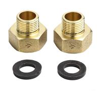 2pcs Brass Hex Bushing Reducing Male 1/2 Inch Connector Casting 3/4 Inch or Adapter in Female Threaded Sole Leak-Resistant Thickened to Rust and Pressure (G1/2 to G3/4)