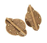 2Pcs Brass Hinges Wooden Jewelry Box Cabinet Cupboard Door Embossed Decorative Hinge Retro Vintage Furniture Hardware Hinges