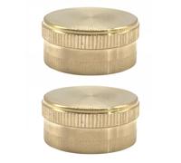 2pcs Brass Hose Plug 3/4 Fine Thread Garden Irrigation Connector | Golden Brass Build, inside Fine Thread, Plumbing Use, Fits Garden Hose Connections and Fittings