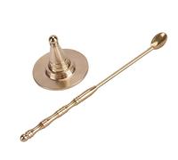 2Pcs Brass Incense Cone Making Kit Incense Cone Making Mould and Incense Spoon DIY Backflow Incense Cone Making Tool for Yoga Room Home Use, Gold