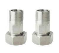 2PCS Brass Pipe Fitting, 25mm OD, 32mm ID, Pipe Fitting Joint, Thread Connector Water Meter Coupling for Water Meter Coupling Replacement and Repair