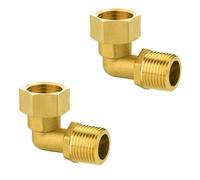 2Pcs Brass Pipe Fittings, 90 Degree Brass Movable Screw Connections 1/2 Inch Male x 1/2 Inch Female Screw Connection Pipe Fittings for Water Installations and Central