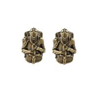 2Pcs Brass Shield Soldier Knight Swordsman Warrior EDC Beads Pendant Jewelry Making Supplies,Personality Diy Outdoors Tools Paracord Beads Charm Lanyard Hand-woven Accessories, Brass, No Gemstone