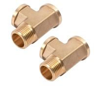 2PCS Brass T Type Connectors for 1/2 Inch Water Systems Engineered for Secure Fit