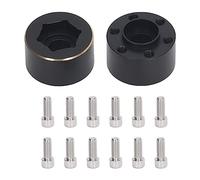 2pcs Brass Wheel Hex Hub Widen Adapter, 1.9 Inch 2.2 Inch RC Crawler Wheel Rim Adapter with Black Hard Coating, for Axial SCX10 Capra VS4 10 GEN8 1/10 Remote Control Car (12mm)