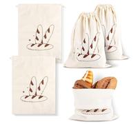 2Pcs Bread Bag, Cotton Linen Bread Bags with Drawstring, 30x40cm Reusable Storage Bags for Homemade Bread, Eco-Friendly Food Storage