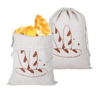 2Pcs Bread Bags for Homemade Bread, Reusable Bread Bags to Keep Bread Fresh, Natural Linen Bread Bag to Keep Bread Fresh, Eco Bread Bag with Drawstring-30X40CM