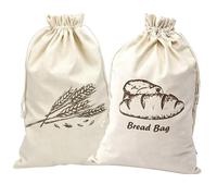 2Pcs Bread Bags for Homemade Bread, Two-Pack Bread Bag Set to Keep Bread Fresh, Horizontal Opening Design for Easy Access, Natural and Grey Bread Bags Measuring 30 by 45 cm