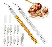 2PCS Bread Lame Sourdough Scoring Knives with 10 Blades, Handcrafted Bread Scorer Tool for Homemade Bread, Precision Dough Cutting, Stainless Steel Sourdough Accessories for Homemade Bread Baking