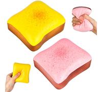 2PCS Bread Squishy, Slow Rising Squishies Fidget Toys, Strawberry Butter Toast Squishy, Realistic Design Soft Sensory Toys, Cute Squeeze Fidgets Squishys for Kids Adults, Fun Party Favors & Gifts