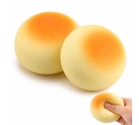 2Pcs Bread Squishy, Stress Relief Fidget Items for Office Workers and Adults, Set for Stress Management and Focus Support, Soft Sensory Squeeze Ball for Desk Use and Commute
