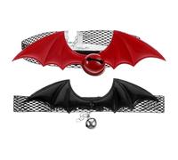 2pcs Breakaway Halloween Cat Collar with Bell and Bat Wing