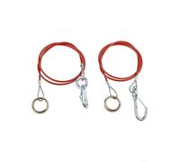 2pcs Breakaway Safety Ropes for Trailers & Caravans - 1m x 4mm Stainless Steel Brake Cable Hooks with PVC Coating, Tear-Off Towing Rope for Br