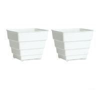2Pcs Breathable Flower Pots, Root-Control Nursery Planters, Plastic Small Flower Plant Container, For Tropical Plants, Dendrobium, Succulents(12cm white)