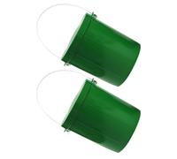 2pcs Breathable Live Bait Bucket Lures Container, PVC Fishing Box | Portable Worm Storage, Ventilation Hole Design, Green Finish, for Fishing Trips and Bloodworm Use