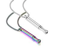 2pcs Breathing Necklace, Anxiety Necklace, Portable Stainless Steel Whistle Necklaces, Mindful Breathing Meditation Necklaces, Anxiety Gift for Women Men (Color and Sliver)