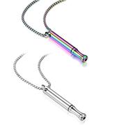 2PCS Breathing Necklace, Calms for Anxiety and Stress Anxiety Necklace, for Meditation and Relaxation Breathlace (Silver, Colored)