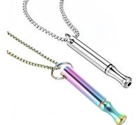 2Pcs Breathing Necklace Helps Relieve Anxiety,Exercises Necklaces for Meditation,Necklaces for Meditation and Holiday Gifting,Crafted in Stain/Less Ste/el,Anxiety Relief for Adults,Colorful & Silver