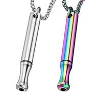 2PCS Breathing Necklace - Stress Relief Necklace - Metal Breathing Tool - Mindful Relaxation Aid - for Anxiety Meditation Quit Vaping - Silver and Multicolor