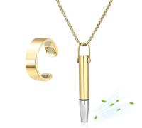 2PCS Breathing Necklace with Resistance, Anxiety Breathing Necklace,Breathlace with Resistance Filter and Ring Breathlace 2.0 for Women Men It Aids in Focusing Attention and Boosting Emotional Stabili