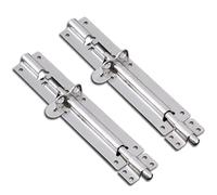 2Pcs Brenton Bolts Sliding Door Lock, 200mm / 8Inch Stainless Steel Lockable Gate Bolt Lock Security Door Latches for Wooden Gates Garden Shed Garage