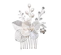 2pcs Bridal Headdress Gold Leaf Hair Comb Insert For Party Accessory For Womens(Silvery)
